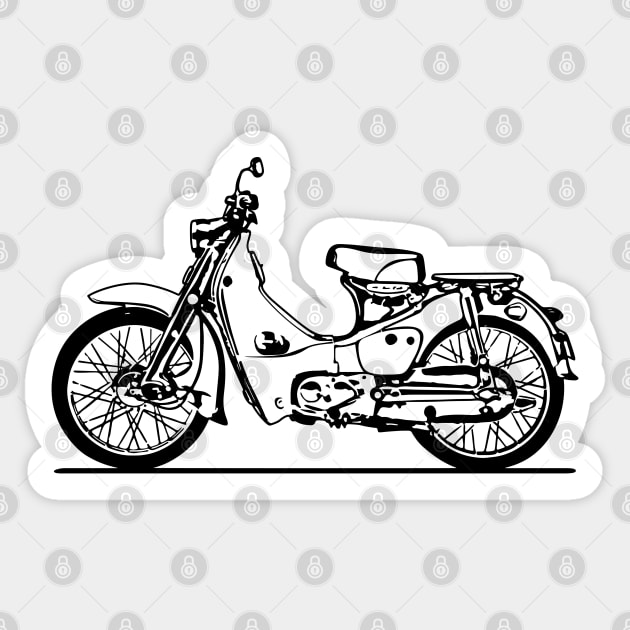 Super Cub Motorcycle Sketch Art Sticker by DemangDesign